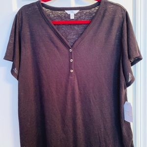NWT Black Time & Tru Henley